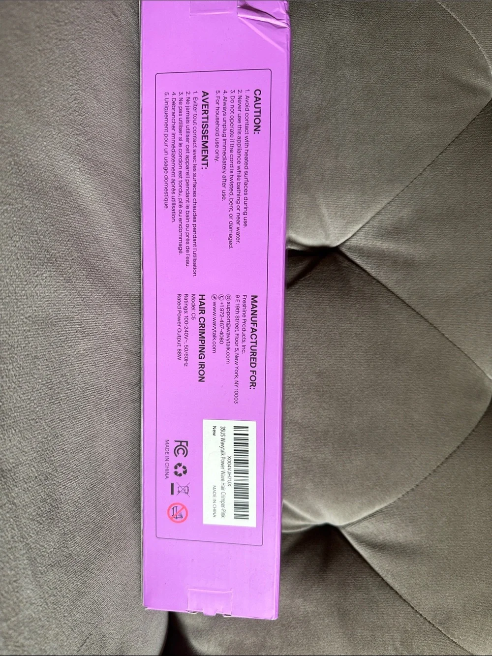 WAVYTALK Power Wave Hair Crimping Iron - Pink Wave Finish